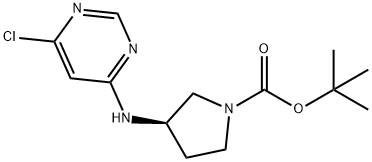 (R)-3-(6-Chloro-pyrimidin-4-ylamino)-pyrrolidine-1-carboxylic acid tert-butyl ester Structure