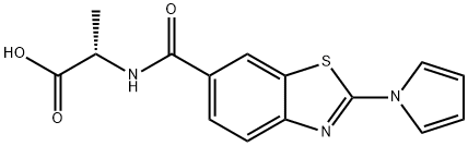 N-{[2-(1H-Pyrrol-1-yl)-1,3-benzothiazol-6-yl]-carbonyl}-L-alanine Structure