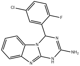 4-(5-Chloro-2-fluorophenyl)-1,4-dihydro-[1,3,5]triazino[1,2-a]benzimidazol-2-amine Structure