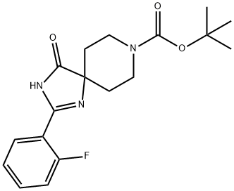 tert-Butyl 2-(2-fluorophenyl)-4-oxo-1,3,8-triazaspiro[4.5]dec-1-ene-8-carboxylate Structure