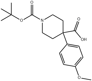 1-Boc-4-(4-Methoxyphenyl)-4-piperidinecarboxylic acid Structure