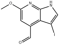 3-Iodo-6-Methoxy-7-azaindole-4-carbaldehyde Structure