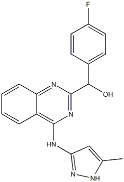 (4-fluorophenyl)(4-((5-Methyl-1H-pyrazol-3-yl)aMino)quinazolin-2-yl)Methanol Structure