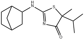 2-((1S,4R)-bicyclo[2.2.1]heptan-2-ylaMino)-5-isopropyl-5-Methylthiazol-4(5H)-one Structure
