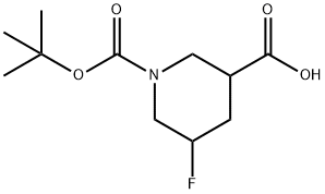 1-(tert-butoxycarbonyl)-5-fluoropiperidine-3-carboxylic acid Structure