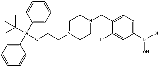(4-((4-(2-((tert-butyldiphenylsilyl)oxy)ethyl)piperazin-1-yl)Methyl)-3-fluorophenyl)boronic acid Structure