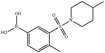 (4-Methyl-3-((4-Methylpiperidin-1-yl)sulfonyl)phenyl)boronic acid Structure
