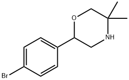 2-(4-bromophenyl)-5,5-dimethylmorpholine Structure
