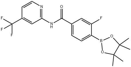 Benzamide,3-fluoro-4-(4,4,5,5-tetramethyl-1,3,2-dioxaborolan-2-yl)-N-[4-(trifluoromethyl)-2-pyridinyl]- Structure