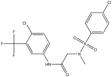 2-[(4-chlorophenyl)sulfonyl-methylamino]-N-[4-chloro-3-(trifluoromethyl)phenyl]acetamide Structure