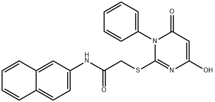 2-[(4-hydroxy-6-oxo-1-phenyl-1,6-dihydropyrimidin-2-yl)sulfanyl]-N-(naphthalen-2-yl)acetamide Structure