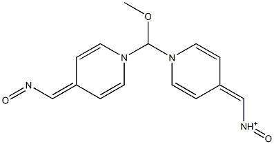 oxo-[[1-[[4-(oxoazaniumylmethylidene)pyridin-1-yl]methoxymethyl]pyridin-4-ylidene]methyl]azanium Structure