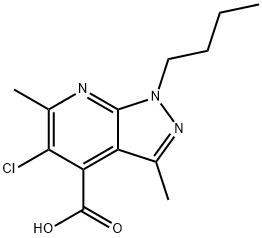 1-Butyl-5-chloro-3,6-dimethyl-1H-pyrazolo[3,4-b]pyridine-4-carboxylic acid Structure
