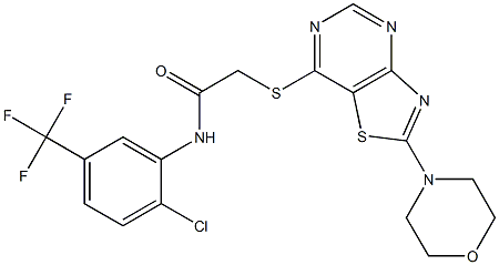 N-[2-chloro-5-(trifluoromethyl)phenyl]-2-[(2-morpholin-4-yl-[1,3]thiazolo[4,5-d]pyrimidin-7-yl)sulfanyl]acetamide Structure