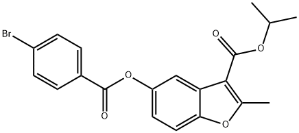 isopropyl 5-((4-bromobenzoyl)oxy)-2-methylbenzofuran-3-carboxylate Structure