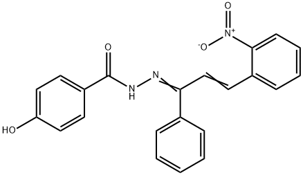 4-hydroxy-N'-[3-(2-nitrophenyl)-1-phenyl-2-propen-1-ylidene]benzohydrazide Structure