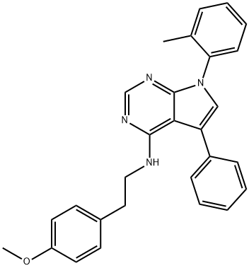 N-[2-(4-methoxyphenyl)ethyl]-7-(2-methylphenyl)-5-phenylpyrrolo[2,3-d]pyrimidin-4-amine Structure