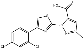 1-[4-(2,4-Dichlorophenyl)-1,3-thiazol-2-yl]-3-methyl-1H-pyrazole-5-carboxylic acid Structure