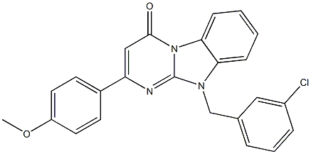 10-[(3-chlorophenyl)methyl]-2-(4-methoxyphenyl)pyrimido[1,2-a]benzimidazol-4-one Structure