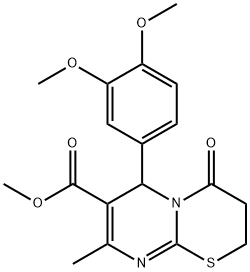methyl 6-(3,4-dimethoxyphenyl)-8-methyl-4-oxo-3,4-dihydro-2H,6H-pyrimido[2,1-b][1,3]thiazine-7-carboxylate Structure