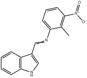 N-(1H-indol-3-ylmethylene)-2-methyl-3-nitroaniline Structure