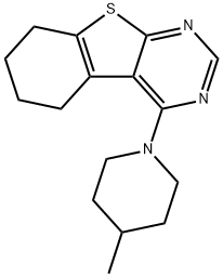4-(4-methylpiperidin-1-yl)-5,6,7,8-tetrahydrobenzo[4,5]thieno[2,3-d]pyrimidine Structure