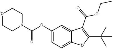 2-(tert-butyl)-3-(ethoxycarbonyl)benzofuran-5-yl morpholine-4-carboxylate Structure