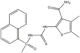 4,5-dimethyl-2-({[(1-naphthylacetyl)amino]carbonothioyl}amino)-3-thiophenecarboxamide Structure