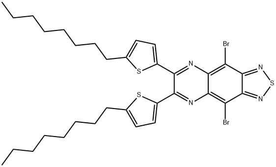 4,9-dibromo-6,7-bis(5-octylthiophen-2-yl)-[1,2,5]thiadiazolo[3,4-g]quinoxaline Structure
