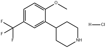 Piperidine, 4-[2-methoxy-5-(trifluoromethyl)phenyl]-, hydrochloride (1:1) Structure