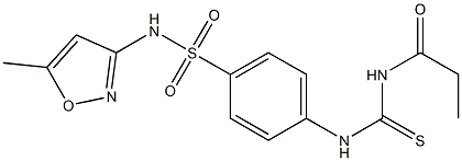 N-{[(4-{[(5-methyl-3-isoxazolyl)amino]sulfonyl}phenyl)amino]carbonothioyl}propanamide Structure