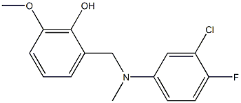 2-[[(3-chloro-4-fluorophenyl)methylamino]methyl]-6-methoxyphenol Structure