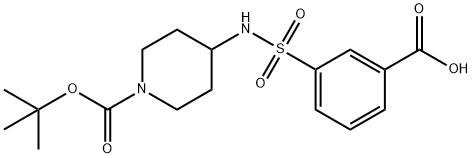 3-[1-(tert-Butoxycarbonyl)piperidin-4-ylaminosulfonyl]benzoic acid Structure