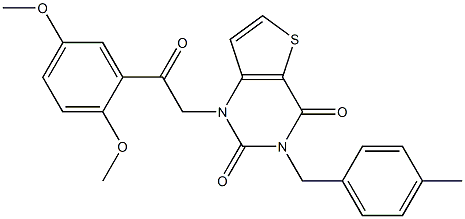 1-[2-(2,5-dimethoxyphenyl)-2-oxoethyl]-3-[(4-methylphenyl)methyl]thieno[3,2-d]pyrimidine-2,4-dione Structure