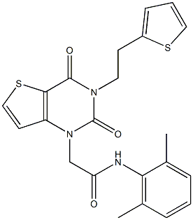 N-(2,6-dimethylphenyl)-2-[2,4-dioxo-3-(2-thiophen-2-ylethyl)thieno[3,2-d]pyrimidin-1-yl]acetamide Structure