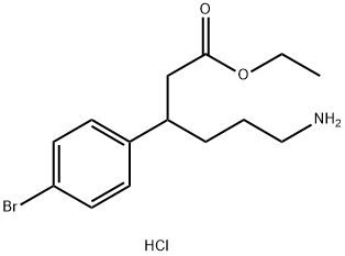 6-amino-3-(4-bromo-phenyl)-hexanoic acid ethyl ester hydrochloride Structure