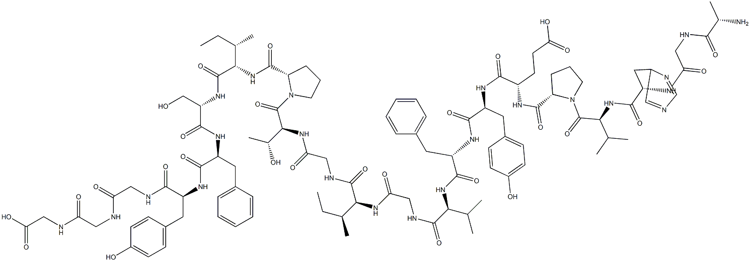 Glycine,L-alanylglycyl-L-histidyl-L-valyl-L-prolyl-L-a-glutamyl-L-tyrosyl-L-phenylalanyl-L-valylglycyl-L-isoleucylglycyl-L-threonyl-L-prolyl-L-isoleucyl-L-seryl-L-phenylalanyl-L-tyrosylglycylglycyl- Structure
