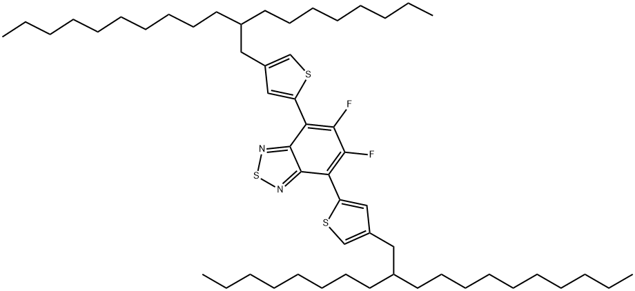 5,6-difluoro-4,7-bis(4-(2-octyldodecyl)thiophen-2-yl)benzo[c][1,2,5]thiadiazole Structure