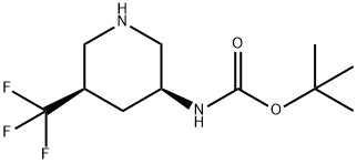 tert-butyl N-[(3S,5R)-5-(trifluoromethyl)piperidin-3-yl]carbamate Structure