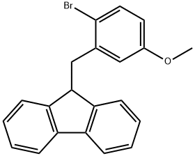 9H-Fluorene, 9-[(2-bromo-5-methoxyphenyl)methyl]- Structure