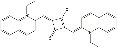 Quinolinium,1-ethyl-2-[[3-[(1-ethyl-2(1H)-quinolinylidene)methyl]-2-hydroxy-4-oxo-2-cyclobuten-1-ylidene]methyl]-,inner salt Structure