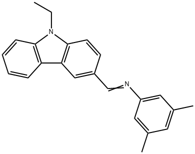 N-[(9-ethyl-9H-carbazol-3-yl)methylene]-3,5-dimethylaniline Structure