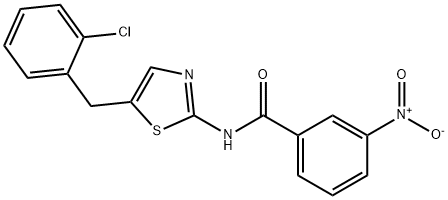 N-(5-(2-chlorobenzyl)thiazol-2-yl)-3-nitrobenzamide Structure