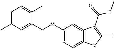 methyl 5-((2,5-dimethylbenzyl)oxy)-2-methylbenzofuran-3-carboxylate Structure