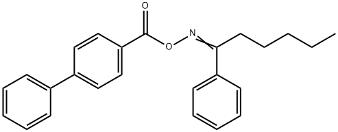 1-phenyl-1-hexanone O-(4-biphenylylcarbonyl)oxime Structure