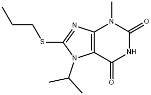7-isopropyl-3-methyl-8-(propylthio)-3,7-dihydro-1H-purine-2,6-dione Structure