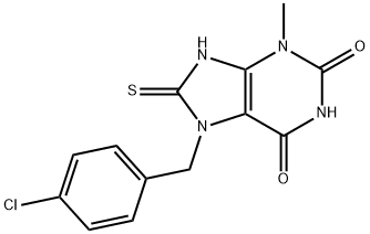 7-(4-chlorobenzyl)-8-mercapto-3-methyl-3,7-dihydro-1H-purine-2,6-dione Structure