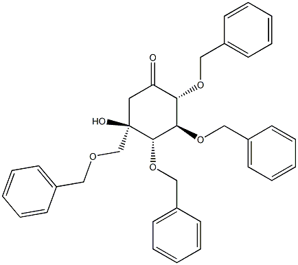 (2R,3S,4S,5R)-5-hydroxy-2,3,4-tris(phenylmethoxy)-5-(phenylmethoxymethyl)cyclohexan-1-one Structure