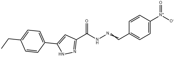 (E)-3-(4-ethylphenyl)-N-(4-nitrobenzylidene)-1H-pyrazole-5-carbohydrazide Structure