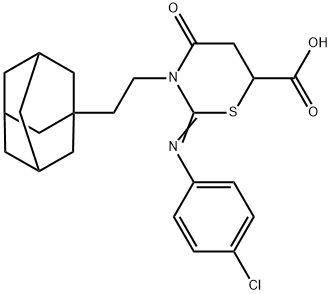3-(2-Adamantan-1-yl-ethyl)-2-(4-chloro-phenylimino)-4-oxo-[1,3]thiazinane-6-carboxylic acid Structure